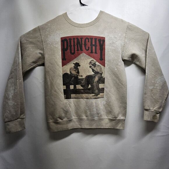 Sweaters - Punchy Western Cowgirl Sweatshirt Rodeo Graphic Pullover No Tag Stained Sleeves